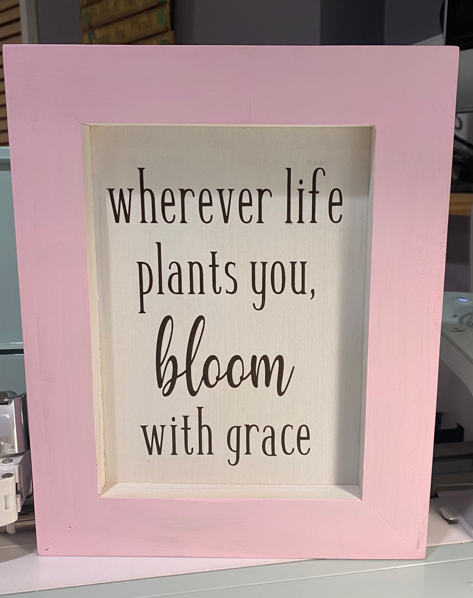 Wherever Life Plants You Bloom with Grace Wall sign. Spring Etsy