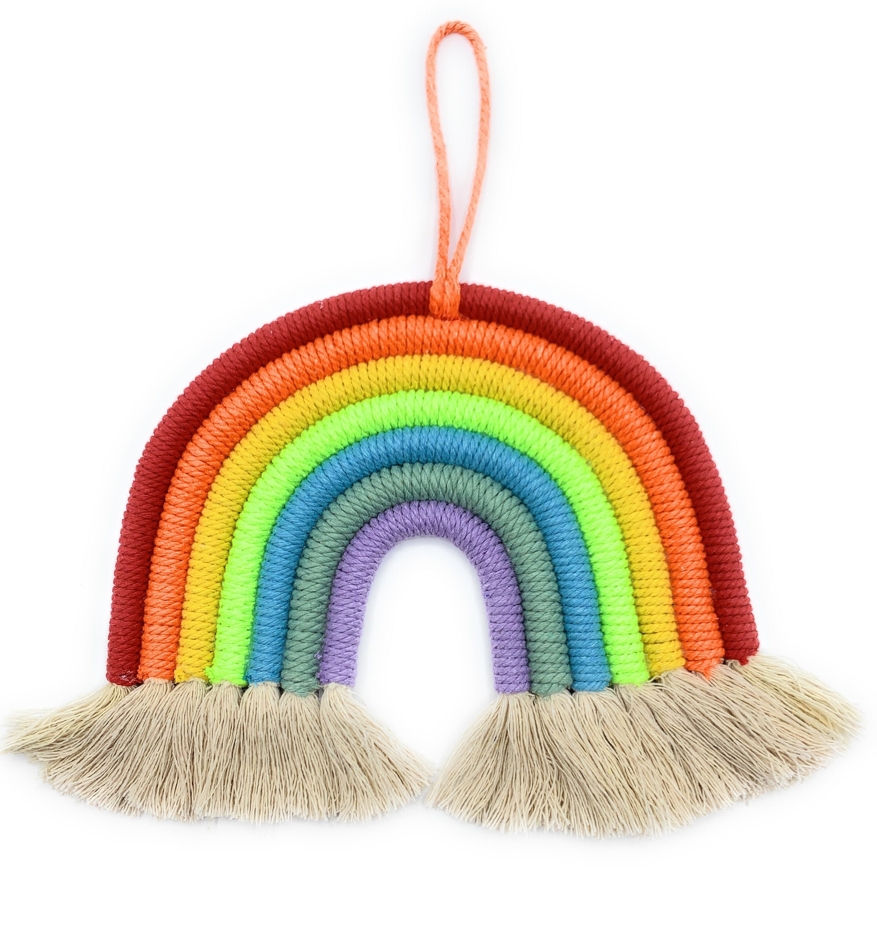 Rainbow Wall Hanging Macrame Rainbow Wall Hanging Rainbow Etsy