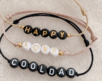 Personalized alphabet beads bracelet - First name bracelet - Announcement bracelet