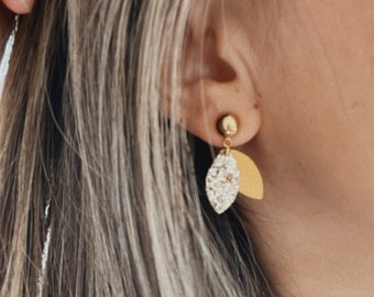 Leather leaf earrings - Thalia earrings