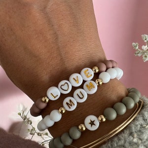 Pulsera con nombre personalizado en cuentas de colores: joyería hecha a mano, pulsera con letras del alfabeto, regalo de cumpleaños, nacimiento, día de San Valentín