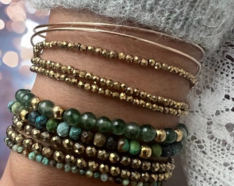 Golden Hematite Bead Bracelet - Minimalist Bracelet - Fine Golden Bead Bracelet - Elegant Women's Bracelet