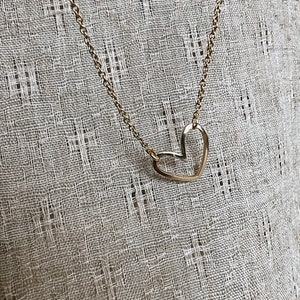 Golden heart pendant necklace and fine stainless steel chain Charlie Necklace image 4