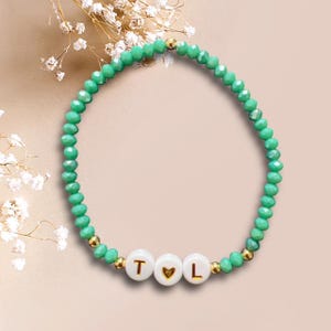 Pulseira personalizada com contas de cristal - Presente para Madrinha, Mãe, Aniversário, EVJF - Joias elásticas