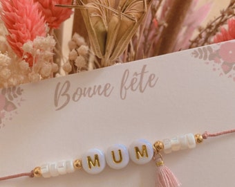 Bracelet personnalisable - Bracelet personnalisé prénom - Bijou à message - Cadeau femme - Bracelet mum