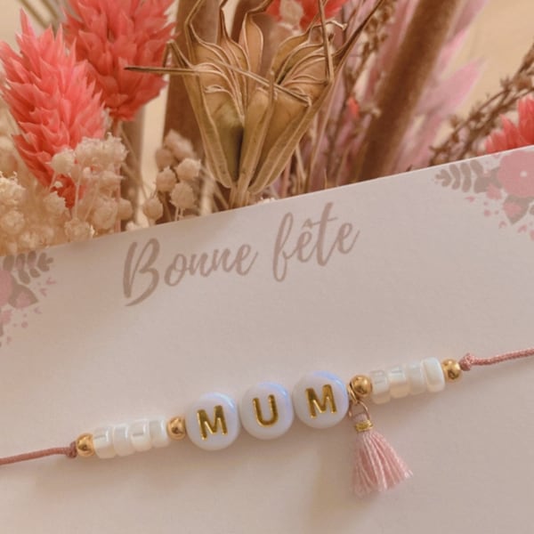 Customizable bracelet - Personalized first name bracelet - Message jewelry - Women's gift - Mum bracelet