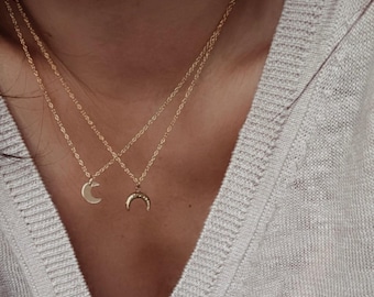 Stainless Steel Moon Necklace - Trendy Women's Jewelry