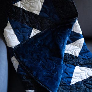 Navy, White and Black Lap Quilt - Etsy