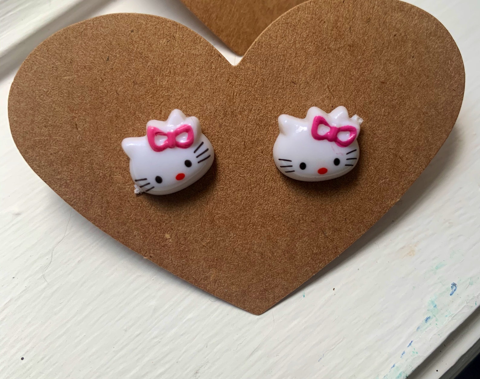 Kitty Earrings Hello Kitty Inspired Earrings Stud Earrings Etsy