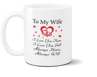 Caneca para minha esposa: Caneca de café romântica "Eu te amo" - 11 oz