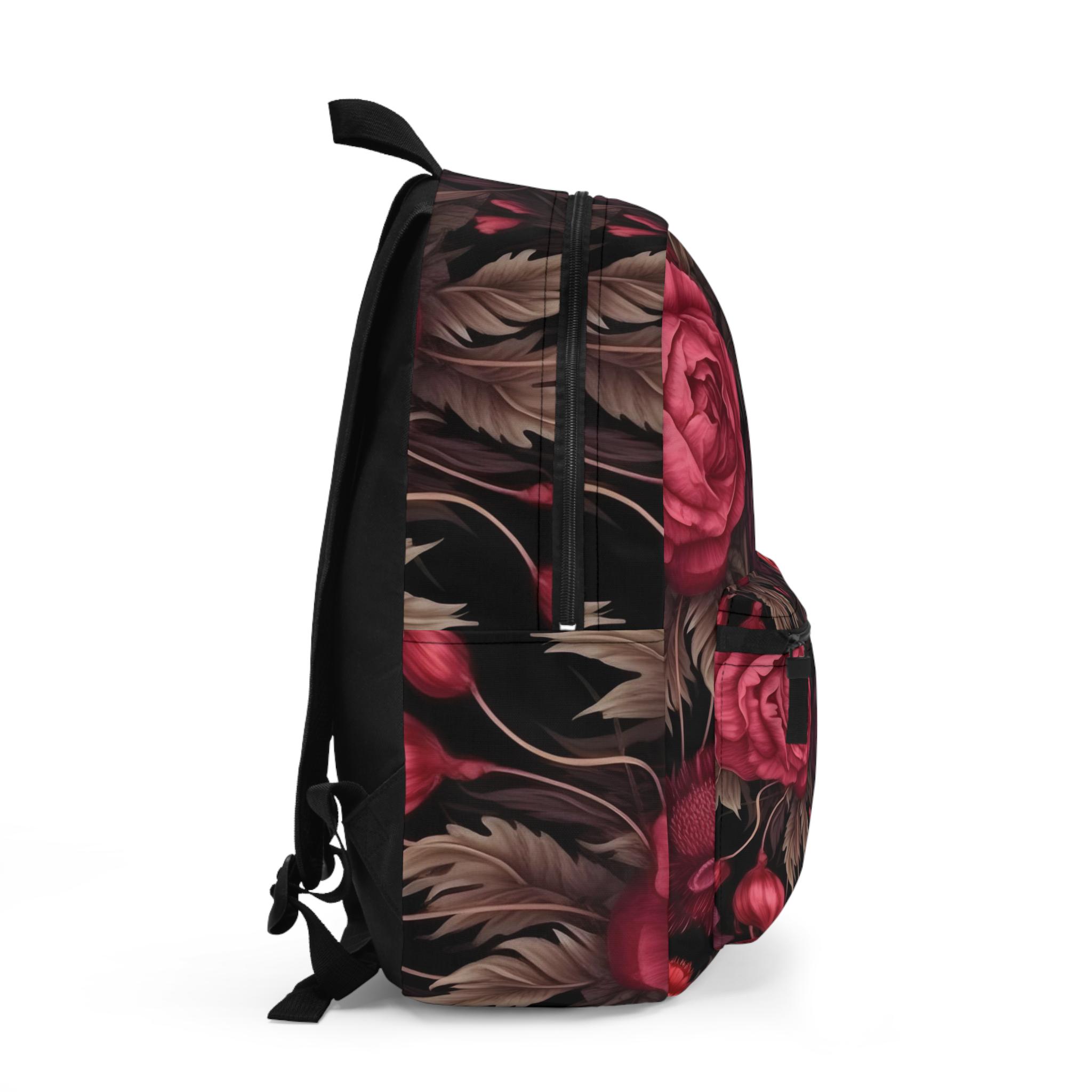 Gothic Floral Backpack: Dark Academia Cottagecore Style - Etsy display picture 2
