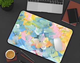 Abstract Watercolor Illustration Desk Mat | Modern Art Mouse Pad
