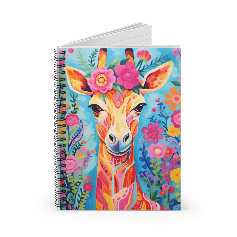 Colorful Giraffe Print Notebook Spiral Notebook | Teacher Life, Ruled ...