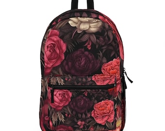 Gothic Floral Backpack: Dark Academia Cottagecore Style