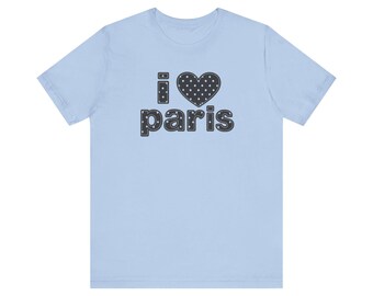 I Love Paris T-shirt: Retro Polka Dot Heart, Soft Cotton Tee - Etsy