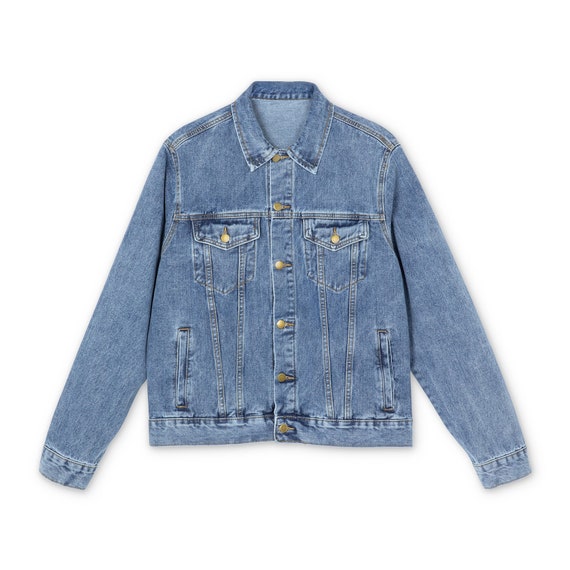 Rock N Roll Guitar Print Denim Jacket - Etsy
