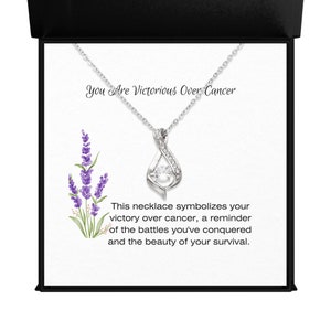 Gift of Strength for Cancer Survivors | Cancer Survivor&#39;s Inspirational Jewelry | Victory Over Cancer Necklace | Cancer Warrior Necklace
