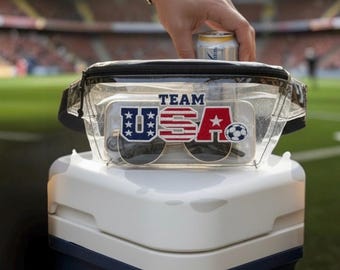 Riñonera transparente / Bolsa transparente para estadio del equipo de fútbol de EE. UU.