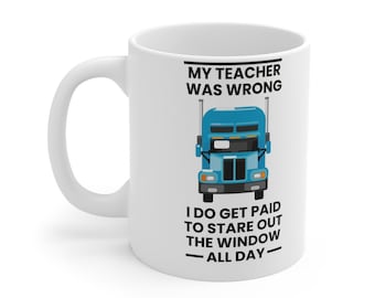 Lustige LKW Fahrer Kaffeetasse: Starren aus dem Fenster Geschenk