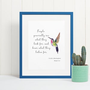 Harper Lee Wandkunst, To Kill A Mockingbird Aquarell Bild Wandkunst, Inspirierendes Zitat Wandkunst