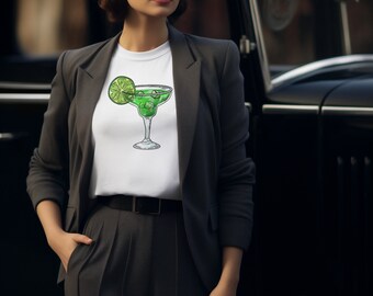 Margarita Cocktail T-Shirt, Margarita Glass Tee,  Cocktail Party T-Shirt