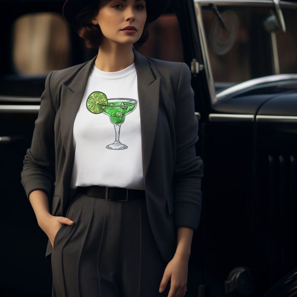 Margarita Cocktail T-Shirt, Margarita Glass Tee,  Cocktail Party T-Shirt