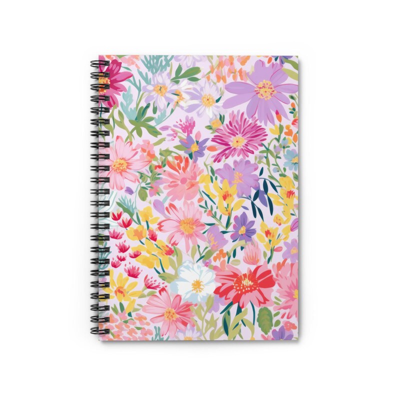 Watercolor Wildflowers Spiral Notebook | Ruled Journal, Floral Pattern ...
