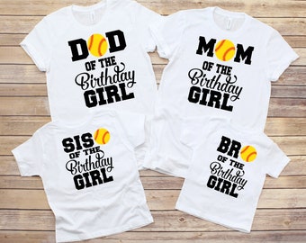 Softball Family Birthday Shirts 