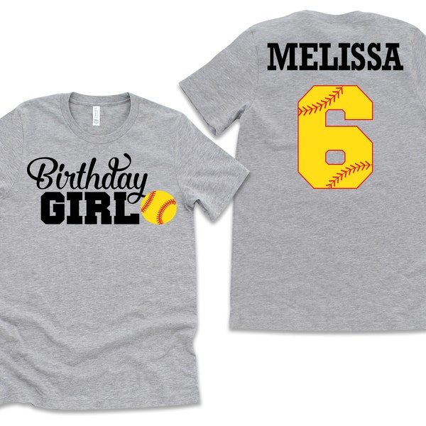 Softball Birthday Girl, Softball, Birthday Girl, Custom Birthday Shirt, Personalized Birthday Shirt, Softball Gifts, Softball Birthday Shirt