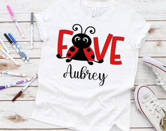 Ladybug Birthday, Personalized Number (up to age 10), Ladybug Birthday Shirt, Birthday Shirt, Custom Birthday Shirt, Ladybug