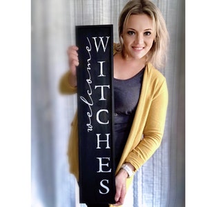 Welcome Witches Halloween Porch Door Sign | Halloween Decor | Fall Decor | Door Sign | Hallowen Porch Sign | Fall Rustic Farmhouse Sign