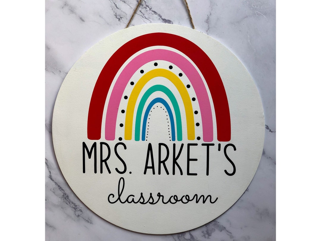 Teacher Classroom Door Sign Teacher Gift Rainbow Teacher - Etsy Australia