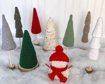 Christmas Tree Farmhouse Decor | Hand Crochet | Christmas Gift | Knit | Christmas Decor | Tiered Tray Christmas Decor | Christmas Mantel