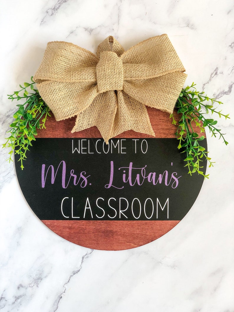 Teacher Classroom Door Sign  Teacher Gift  Teacher Welcome image 9