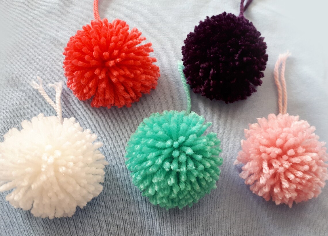 Yarn Pom Poms decoration craft material knitting crochet Etsy