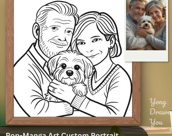 Custom Pop Manga Portrait Outline | Hand-Drawn Profile Picture