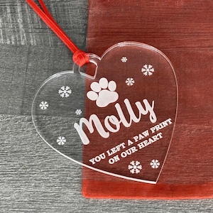 Personalised Pet Dog, Cat Memorial Christmas Bauble Tree Decoration 2023 Pet Memorial Ornament Gift