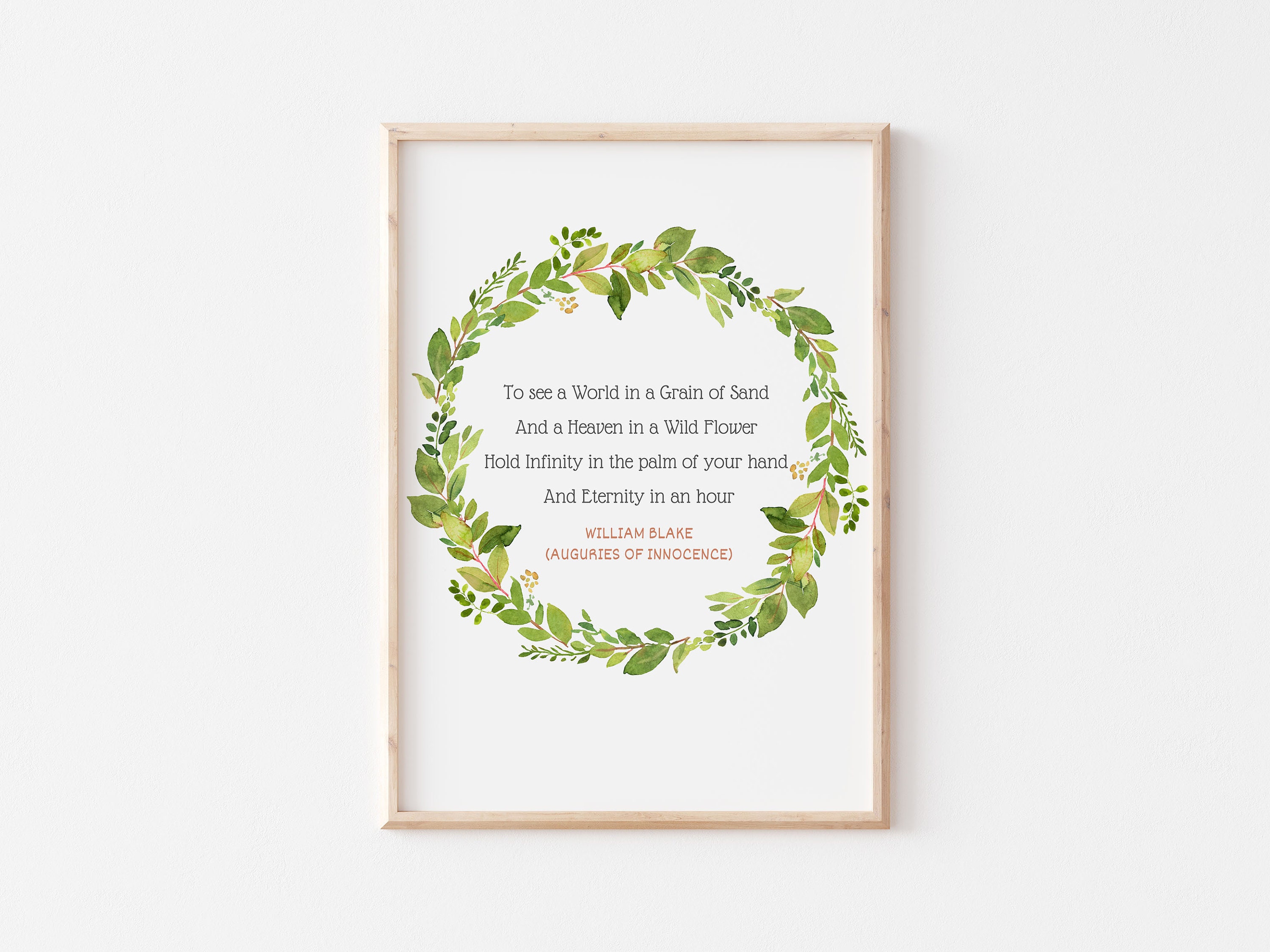 William Blake Poetry Printable Auguries Of Innocence Etsy