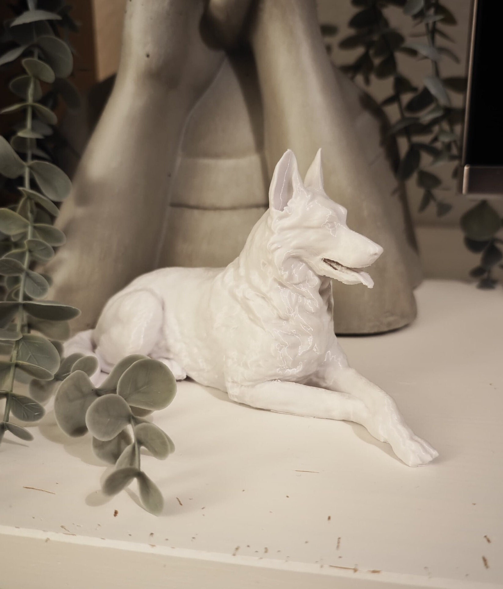 Gartenfigur Deko Figur Hund / spielender