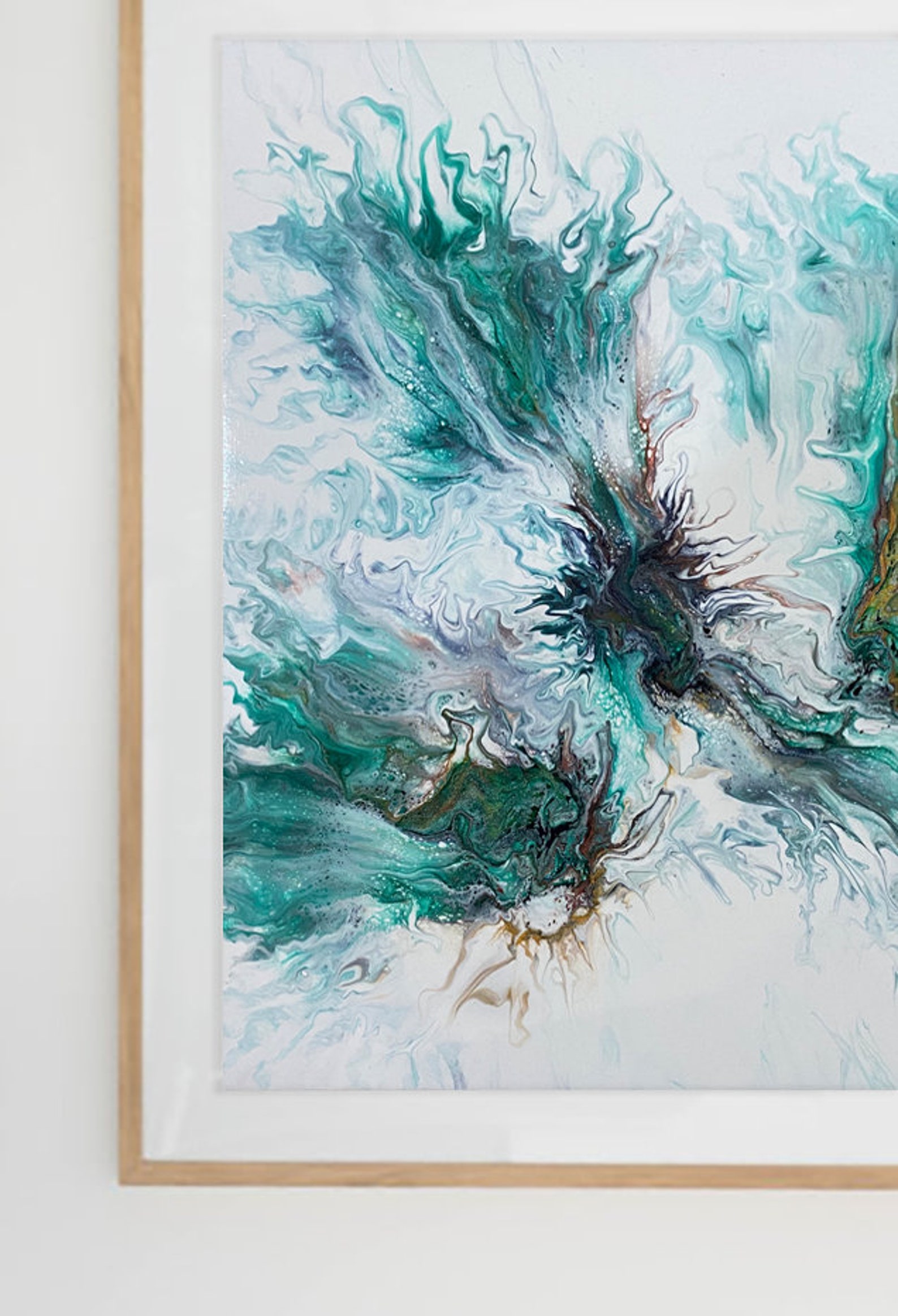 Modern Emerald Abstract Original Wall Painting Etsy