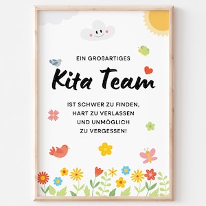 Regalo di addio per il team dell'asilo nido - Poster di ringraziamento per insegnanti e assistenti - Ricordo di alta qualità per l'asilo nido
