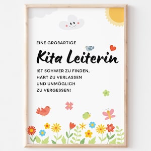 Regalo di addio per il direttore dell'asilo nido - Poster di ringraziamento per insegnanti e assistenti - Ricordo di alta qualità per l'asilo nido