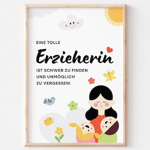 Regalo di addio per insegnante di asilo nido – Poster di ringraziamento per insegnanti di scuola materna e asilo nido – Ricordo di alta qualità per l'asilo nido