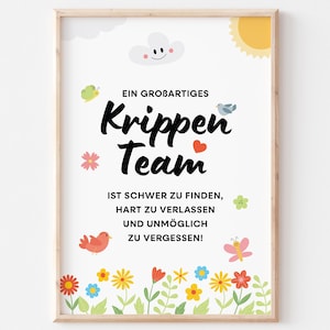 Regalo di addio per il team dell'asilo nido - Poster di ringraziamento per il personale dell'assistenza all'infanzia - Ricordo di alta qualità per l'asilo nido
