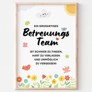 Regalo di addio per il team dell'asilo nido - Poster di ringraziamento per il personale della scuola materna e dell'asilo nido - Ricordo di alta qualità per l'asilo nido