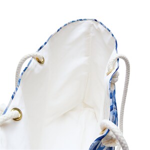 Ravello Amalfi Coast Majolica Tile Tote Bag, Capri Style Tote, Blue and White Tile Italy Tote Bag, Beach Bag, XL Tote image 4