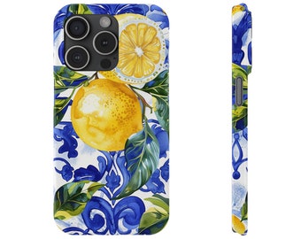 Carrelage italien style Capri Lemon Amalfi Coque pour iPhone 15, coque pour iPhone 15 Pro Max, cadeau Italie