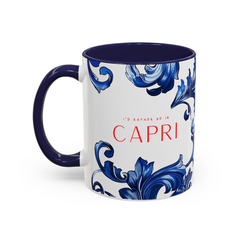 Capri Amalfi Coast Mug, I'd Rather Be in Capri Coffee Cup, Gifts Italy Traveller, Capri Mug image 1
