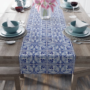 Italian Table Runner, Amalfi Coast Tile, Italian Bridal Shower, Italian Wedding, Italian Dinner Party Runner, Capri Themed Shower