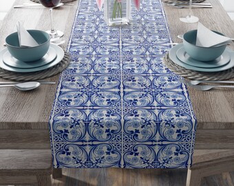 Italian Table Runner, Amalfi Coast Tile, Italian Bridal Shower, Italian Wedding, Italian Dinner Party Runner, Capri Themed Shower